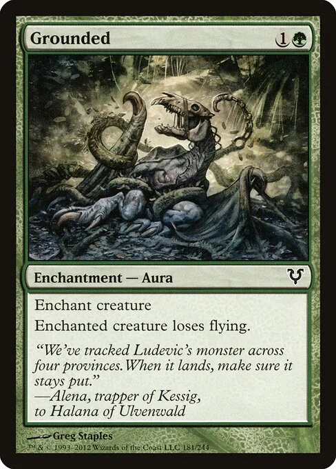 Grounded, carta Magic di tipo Enchantment — Aura illustrata da Greg Staples