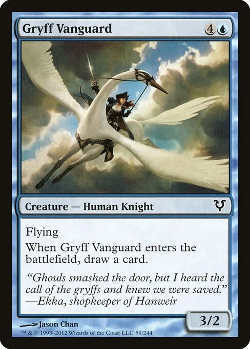Gryff Vanguard, carta Magic di tipo Creature — Human Knight illustrata da Jason Chan