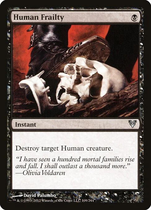 Human Frailty, carta Magic di tipo Instant illustrata da David Palumbo