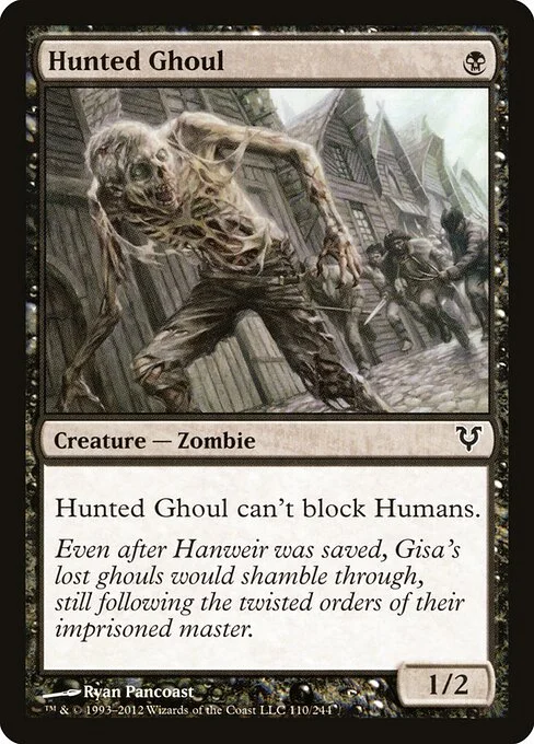 Hunted Ghoul, carta Magic di tipo Creature — Zombie illustrata da Ryan Pancoast