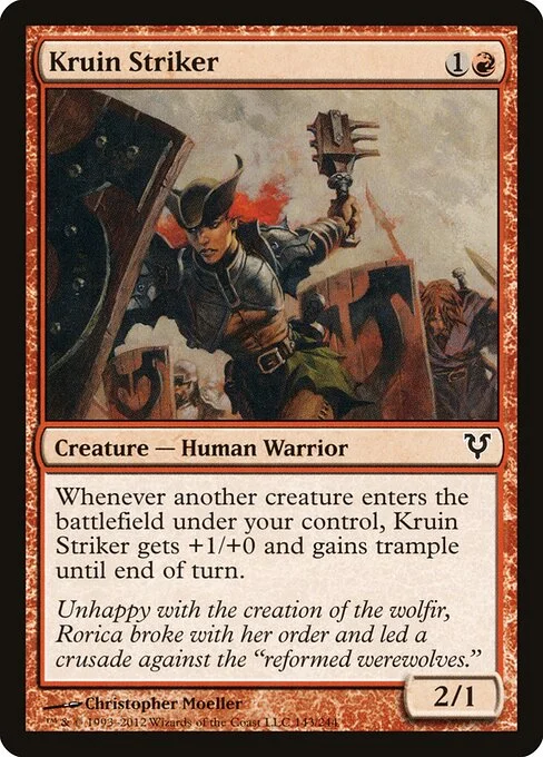 Kruin Striker, carta Magic di tipo Creature — Human Warrior illustrata da Christopher Moeller