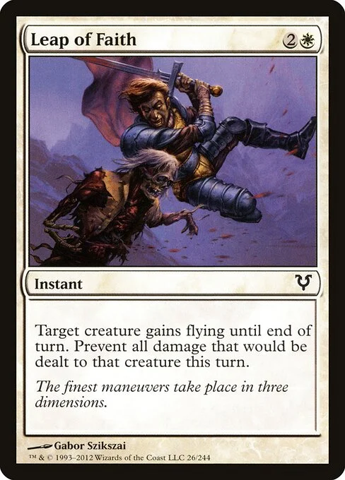 Leap of Faith, carta Magic di tipo Instant illustrata da Gabor Szikszai