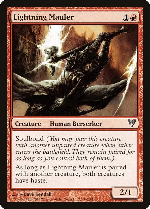 Lightning Mauler, carta Magic di tipo Creature — Human Berserker illustrata da Dave Kendall