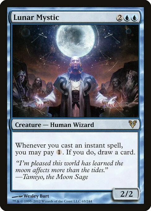 Lunar Mystic, carta Magic di tipo Creature — Human Wizard illustrata da Wesley Burt