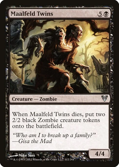 Maalfeld Twins, carta Magic di tipo Creature — Zombie illustrata da Mike Sass