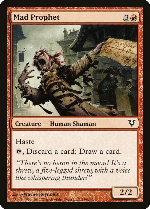 Mad Prophet, carta Magic di tipo Creature — Human Shaman illustrata da Wayne Reynolds