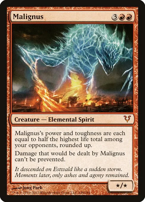 Malignus, carta Magic di tipo Creature — Elemental Spirit illustrata da Jung Park