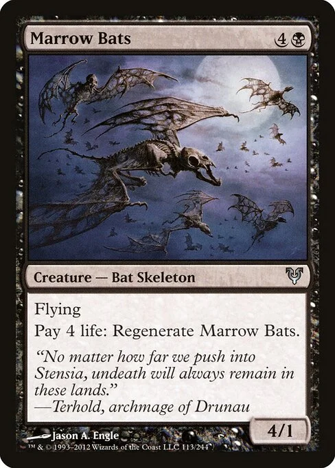 Marrow Bats, carta Magic di tipo Creature — Bat Skeleton illustrata da Jason A. Engle