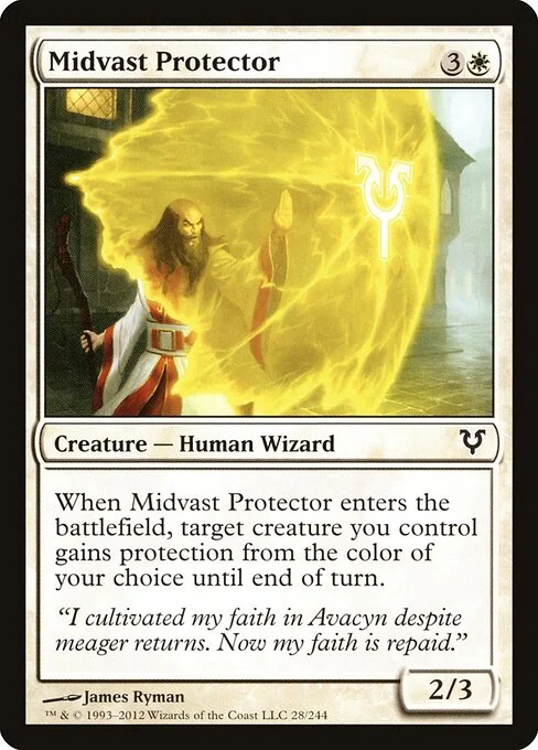 Midvast Protector, carta Magic di tipo Creature — Human Wizard illustrata da James Ryman