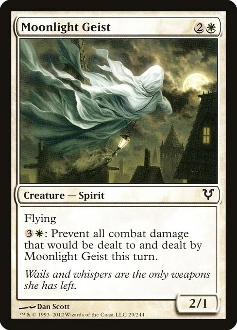 Moonlight Geist, carta Magic di tipo Creature — Spirit illustrata da Dan Murayama Scott