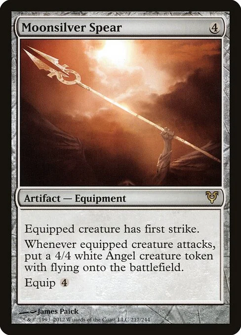 Moonsilver Spear, carta Magic di tipo Artifact — Equipment illustrata da James Paick