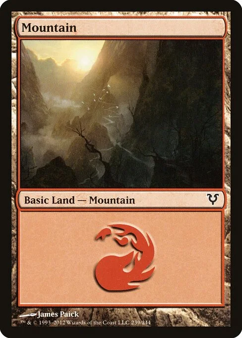 Mountain, carta Magic di tipo Basic Land — Mountain illustrata da James Paick