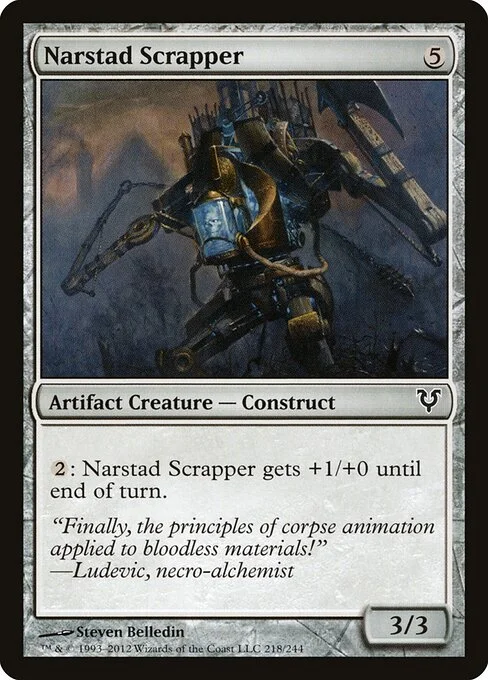 Narstad Scrapper, carta Magic di tipo Artifact Creature — Construct illustrata da Steven Belledin