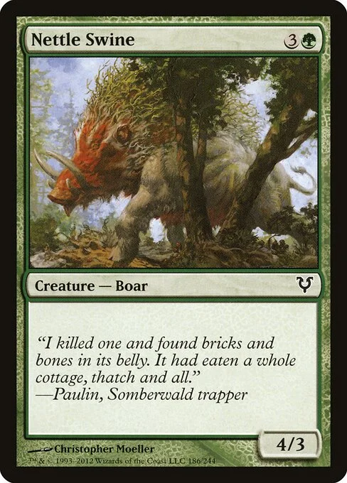 Nettle Swine, carta Magic di tipo Creature — Boar illustrata da Christopher Moeller