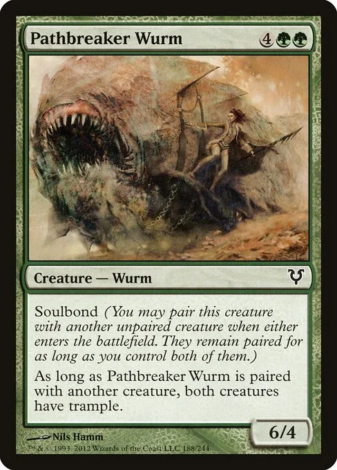 Pathbreaker Wurm, carta Magic di tipo Creature — Wurm illustrata da Nils Hamm