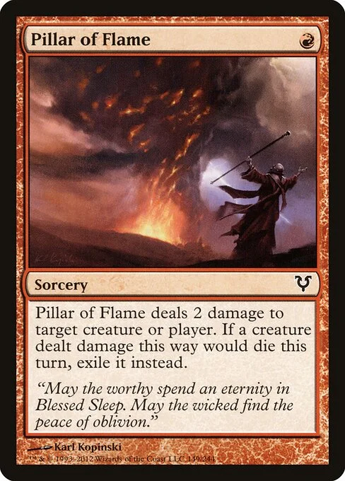 Pillar of Flame, carta Magic di tipo Sorcery illustrata da Karl Kopinski