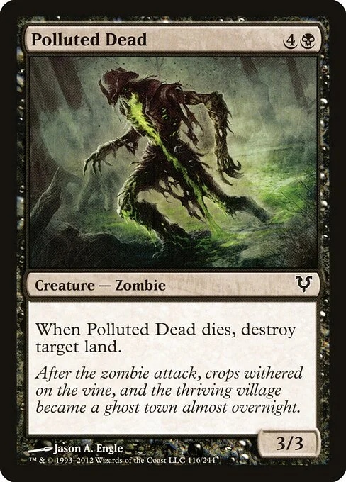 Polluted Dead, carta Magic di tipo Creature — Zombie illustrata da Jason A. Engle