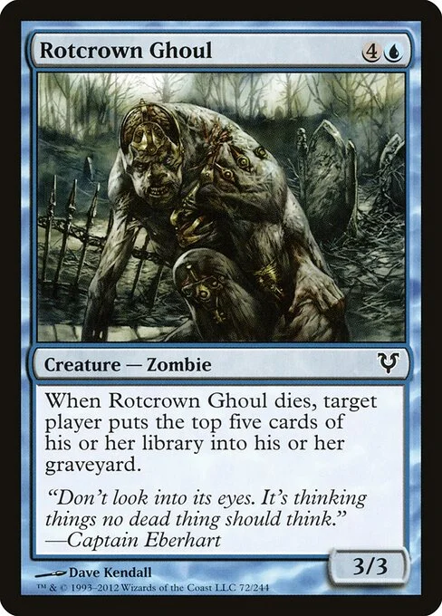 Rotcrown Ghoul, carta Magic di tipo Creature — Zombie illustrata da Dave Kendall