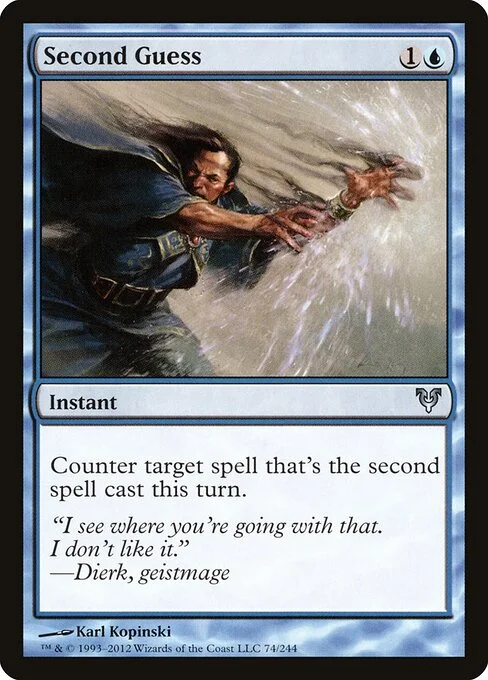 Second Guess, carta Magic di tipo Instant illustrata da Karl Kopinski