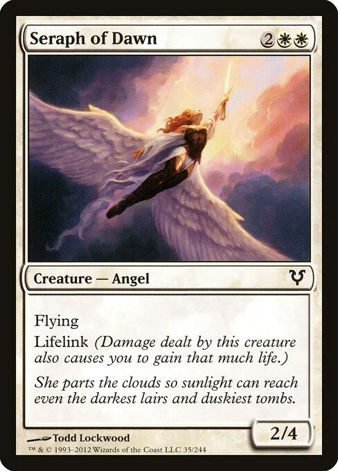 Seraph of Dawn, carta Magic di tipo Creature — Angel illustrata da Todd Lockwood
