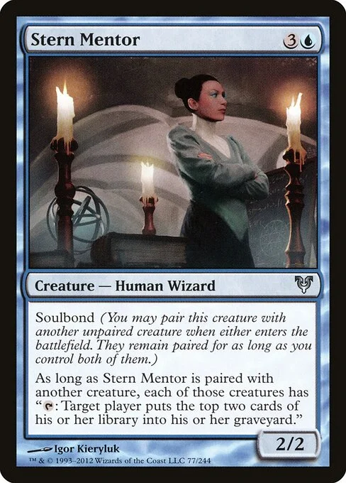 Stern Mentor, carta Magic di tipo Creature — Human Wizard illustrata da Igor Kieryluk