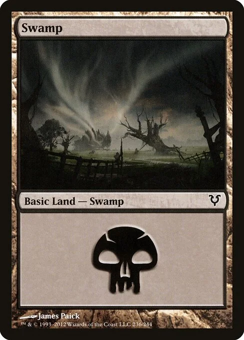 Swamp, carta Magic di tipo Basic Land — Swamp illustrata da James Paick