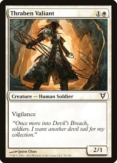 Thraben Valiant, carta Magic di tipo Creature — Human Soldier illustrata da Jason Chan
