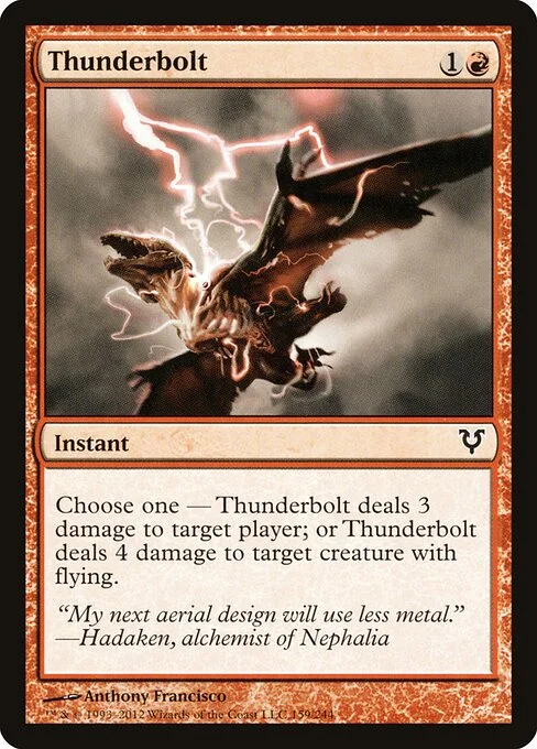 Thunderbolt, carta Magic di tipo Instant illustrata da Anthony Francisco