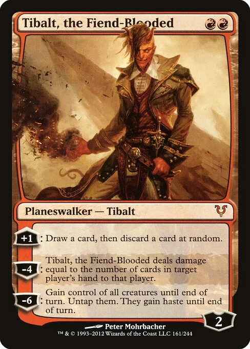Tibalt, the Fiend-Blooded, carta Magic di tipo Legendary Planeswalker — Tibalt illustrata da Peter Mohrbacher