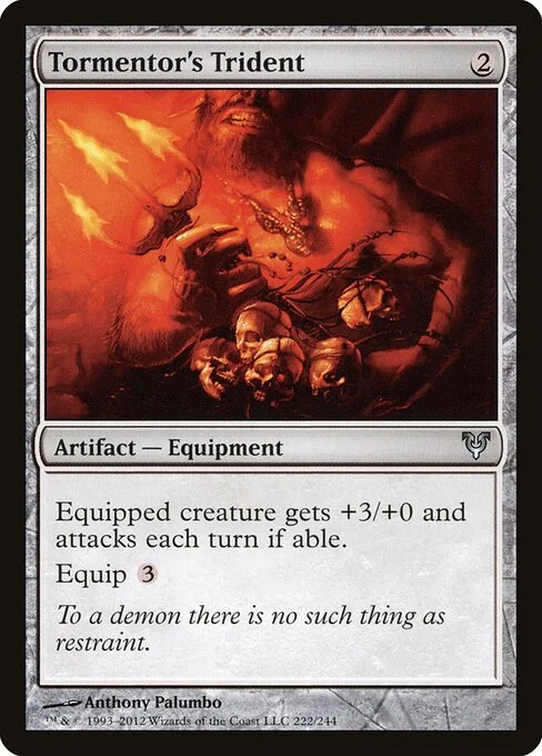 Tormentor's Trident, carta Magic di tipo Artifact — Equipment illustrata da Anthony Palumbo