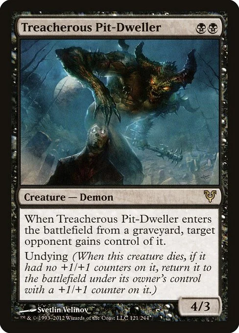 Treacherous Pit-Dweller, carta Magic di tipo Creature — Demon illustrata da Svetlin Velinov