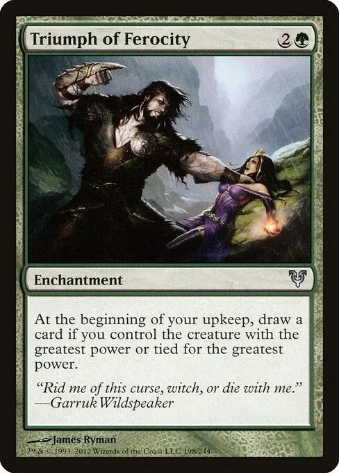 Triumph of Ferocity, carta Magic di tipo Enchantment illustrata da James Ryman