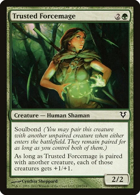 Trusted Forcemage, carta Magic di tipo Creature — Human Shaman illustrata da Cynthia Sheppard