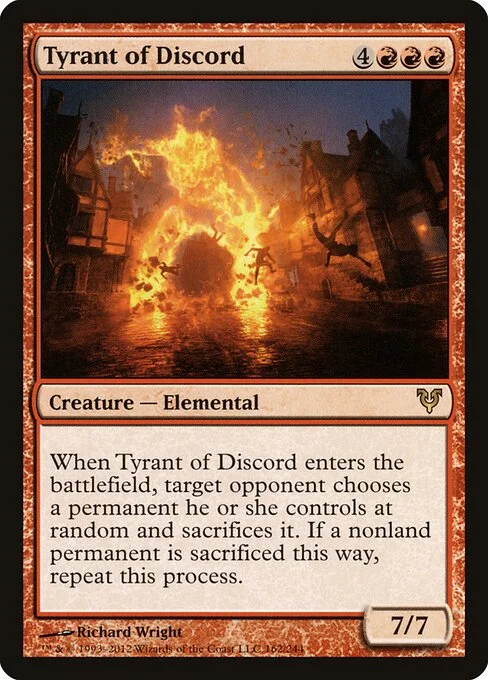 Tyrant of Discord, carta Magic di tipo Creature — Elemental illustrata da Richard Wright