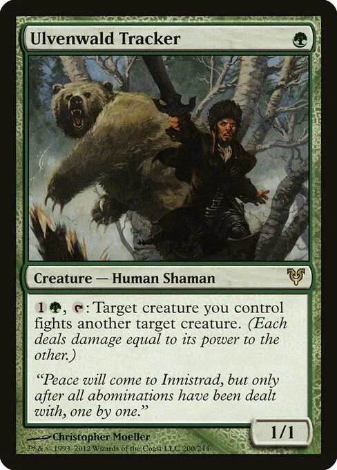 Ulvenwald Tracker, carta Magic di tipo Creature — Human Shaman illustrata da Christopher Moeller