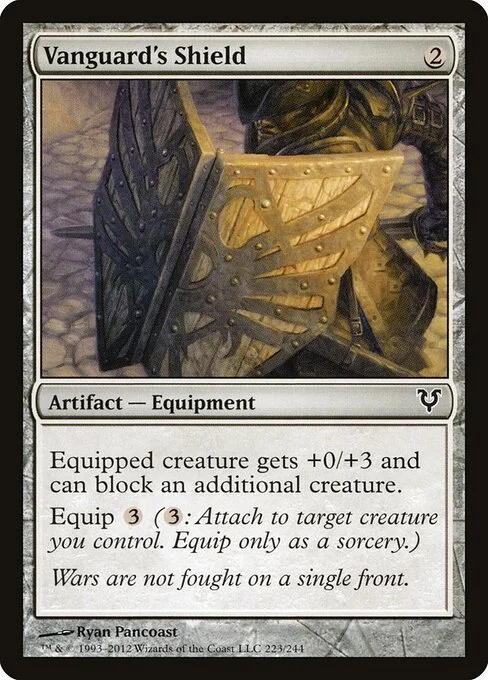 Vanguard's Shield, carta Magic di tipo Artifact — Equipment illustrata da Ryan Pancoast
