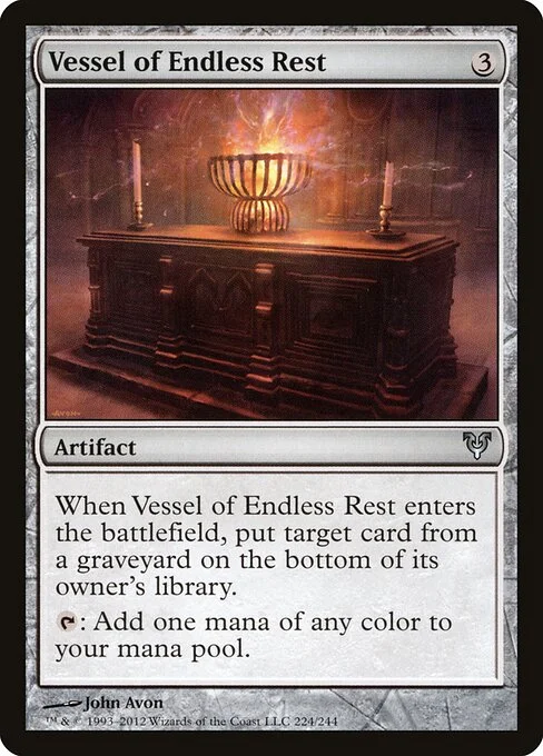 Vessel of Endless Rest, carta Magic di tipo Artifact illustrata da John Avon