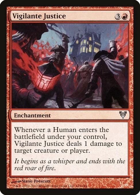 Vigilante Justice, carta Magic di tipo Enchantment illustrata da Steve Prescott