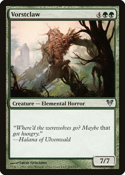 Vorstclaw, carta Magic di tipo Creature — Elemental Horror illustrata da Lucas Graciano