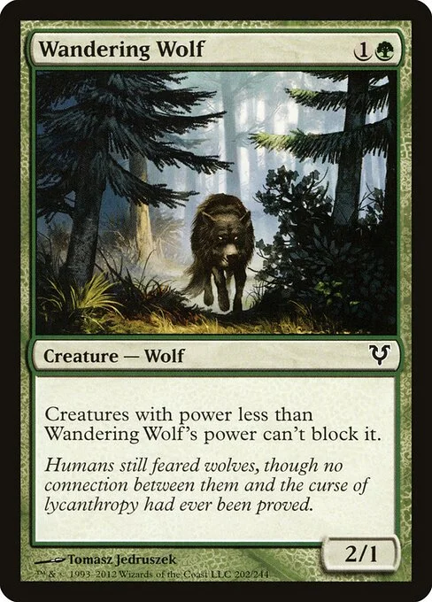 Wandering Wolf, carta Magic di tipo Creature — Wolf illustrata da Tomasz Jedruszek