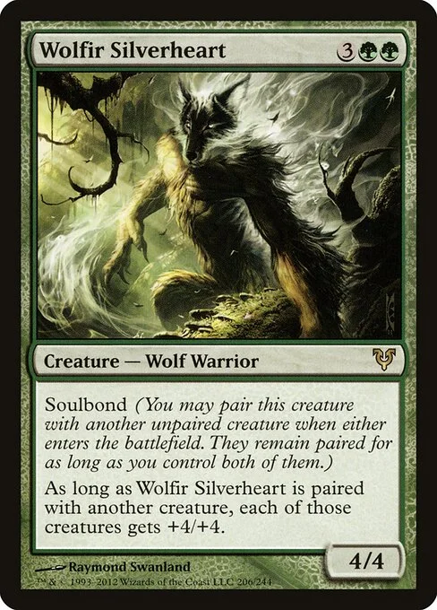 Wolfir Silverheart, carta Magic di tipo Creature — Wolf Warrior illustrata da Raymond Swanland