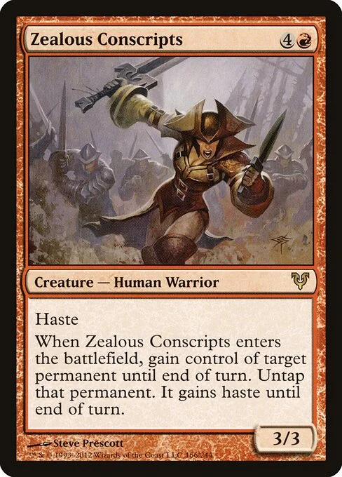 Zealous Conscripts, carta Magic di tipo Creature — Human Warrior illustrata da Steve Prescott