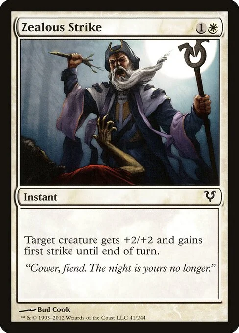 Zealous Strike, carta Magic di tipo Instant illustrata da Bud Cook