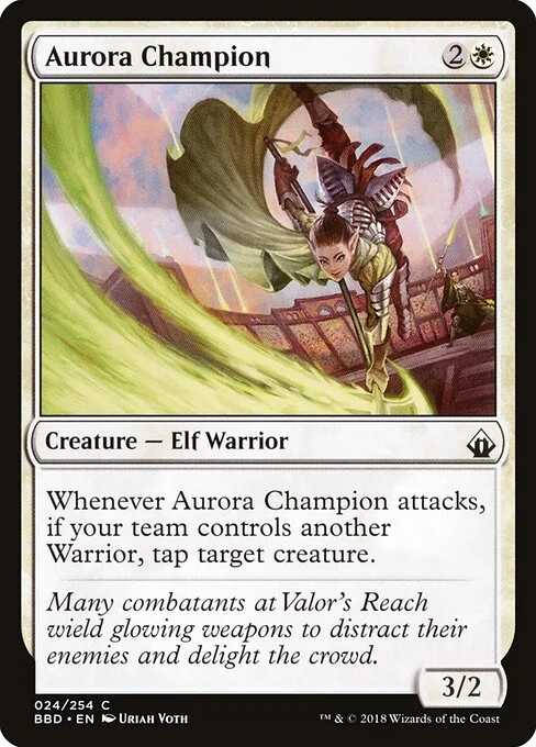 Aurora Champion, carta Magic di tipo Creature — Elf Warrior illustrata da Uriah Voth