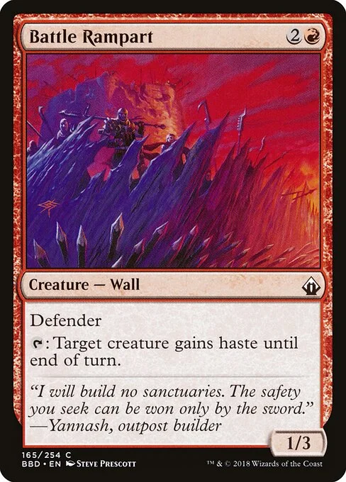 Battle Rampart, carta Magic di tipo Creature — Wall illustrata da Steve Prescott