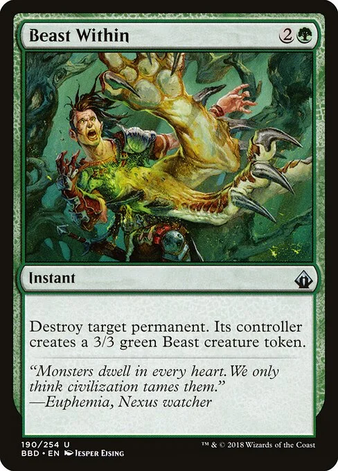 Beast Within, carta Magic di tipo Instant illustrata da Jesper Ejsing