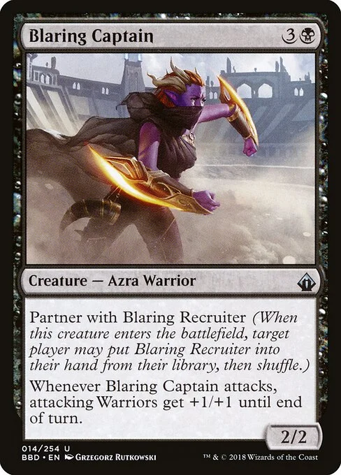 Blaring Captain, carta Magic di tipo Creature — Azra Warrior illustrata da Grzegorz Rutkowski
