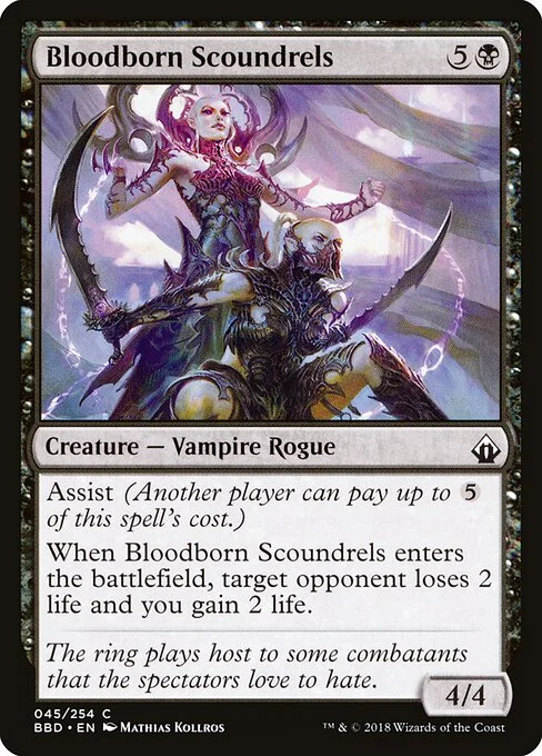 Bloodborn Scoundrels, carta Magic di tipo Creature — Vampire Rogue illustrata da Mathias Kollros