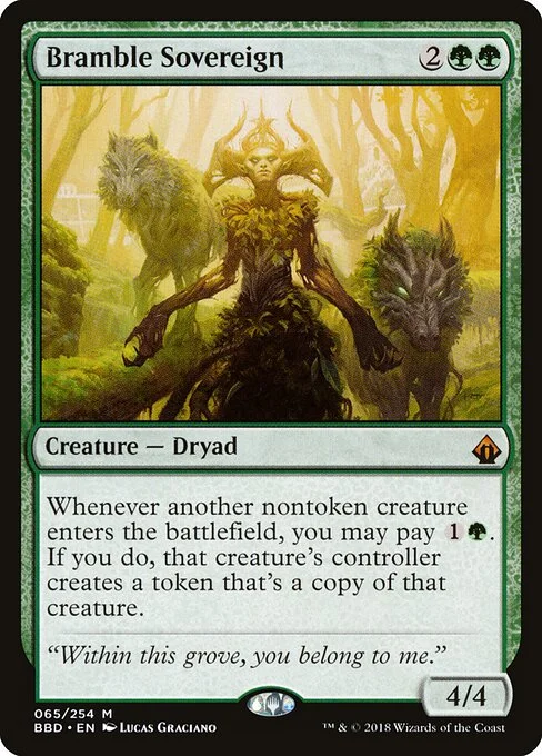 Bramble Sovereign, carta Magic di tipo Creature — Dryad illustrata da Lucas Graciano