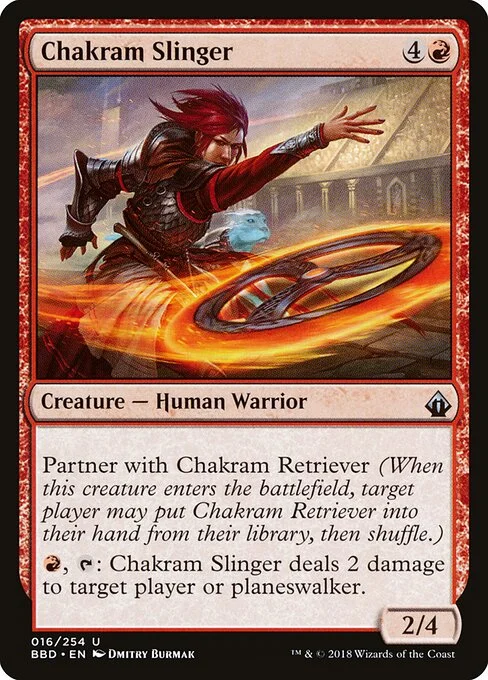 Chakram Slinger, carta Magic di tipo Creature — Human Warrior illustrata da Dmitry Burmak